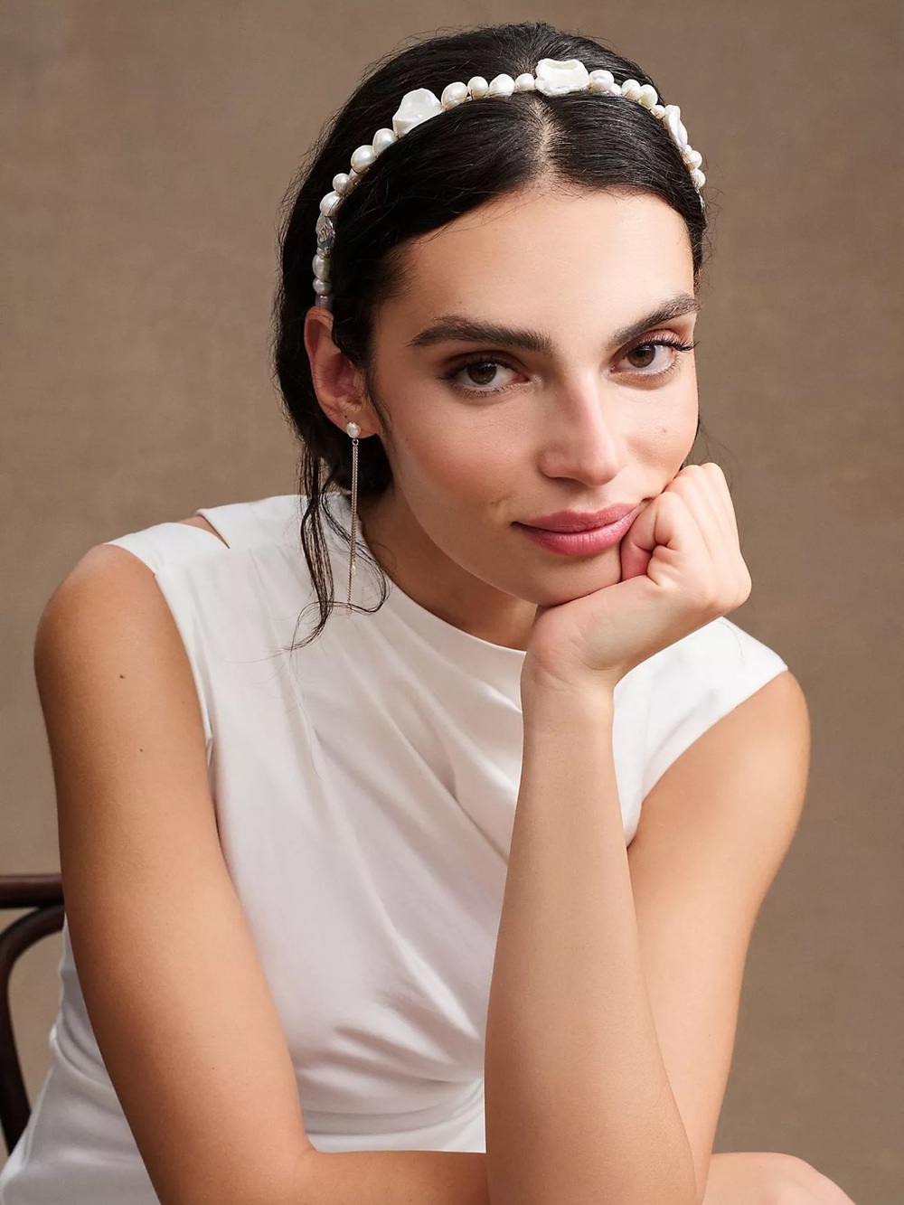 Emma Katzka Millie Headband Freshwater Pearl Bridal Wedding Minimalist Bride